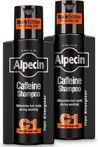 Alpecin Cafeïne Shampoo C1 Black met Nieuwe Geur 2x 250ml | Natuurlijke Haargroei Shampoo voor Mannen