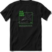 AV-8B Vliegtuig T-Shirt | Unisex leger Kleding | Dames - Heren Straaljager shirt | Army F16 | Grappig bouwpakket Cadeau | - Zwart - XL