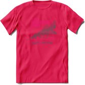 F-106 Vliegtuig T-Shirt | Unisex leger Kleding | Dames - Heren Straaljager shirt | Army F16 | Grappig bouwpakket Cadeau | - Roze - S