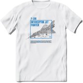 F-106 Vliegtuig T-Shirt | Unisex leger Kleding | Dames - Heren Straaljager shirt | Army F16 | Grappig bouwpakket Cadeau | - Wit - XL