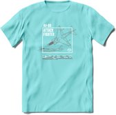 AV-8B Vliegtuig T-Shirt | Unisex leger Kleding | Dames - Heren Straaljager shirt | Army F16 | Grappig bouwpakket Cadeau | - Licht Blauw - S