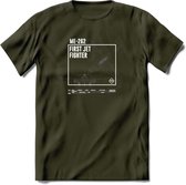 ME-262 Vliegtuig T-Shirt | Unisex leger Kleding | Dames - Heren Straaljager shirt | Army F16 | Grappig bouwpakket Cadeau | - Leger Groen - XL