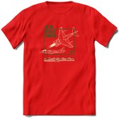 AV-8B Vliegtuig T-Shirt | Unisex leger Kleding | Dames - Heren Straaljager shirt | Army F16 | Grappig bouwpakket Cadeau | - Rood - XL