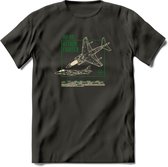 AV-8B Vliegtuig T-Shirt | Unisex leger Kleding | Dames - Heren Straaljager shirt | Army F16 | Grappig bouwpakket Cadeau | - Donker Grijs - S