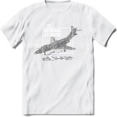 F-101 Vliegtuig T-Shirt | Unisex leger Kleding | Dames - Heren Straaljager shirt | Army F16 | Grappig bouwpakket Cadeau | - Wit - M