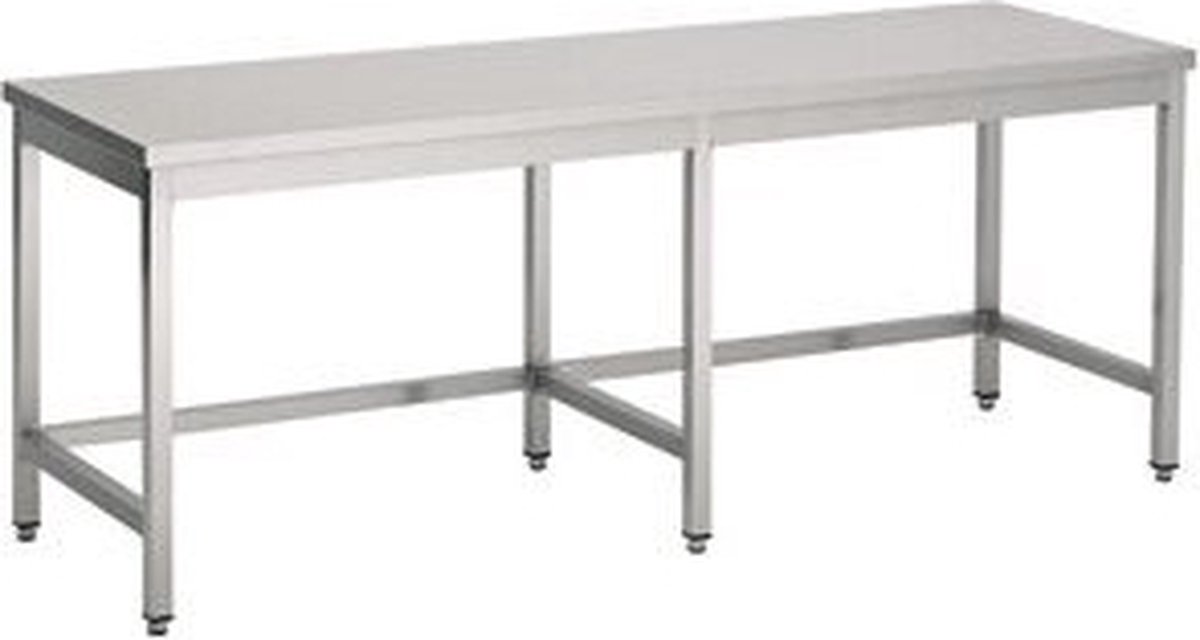 Werktafel | open onderstel | 240cm | RVS | Combisteel | 7812.0165