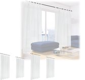 Relaxdays 6x vitrage kant en klaar - lichtdoorlatend - 140 x 245 cm - glasgordijn - wit