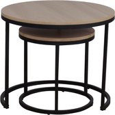 Homesse 2 Stuks Nordic Salontafel - salontafel - salontafels rond - salontafels - salontafel hout - salontafel set - salontafel set van 2 - bijzettafel set