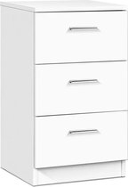 Costway houten nachtkastje opbergdoos met 3 opberglades 35 x 38 x 67 CM wit
