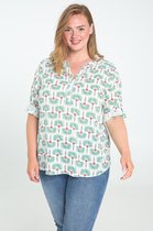 Paprika Dames Katoenen blouse met palmprint - Outdoorblouse - Maat 54