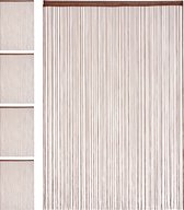 Relaxdays 5x draadgordijn - deurgordijn met franjes - draadjesgordijn - 145x245 cm - bruin
