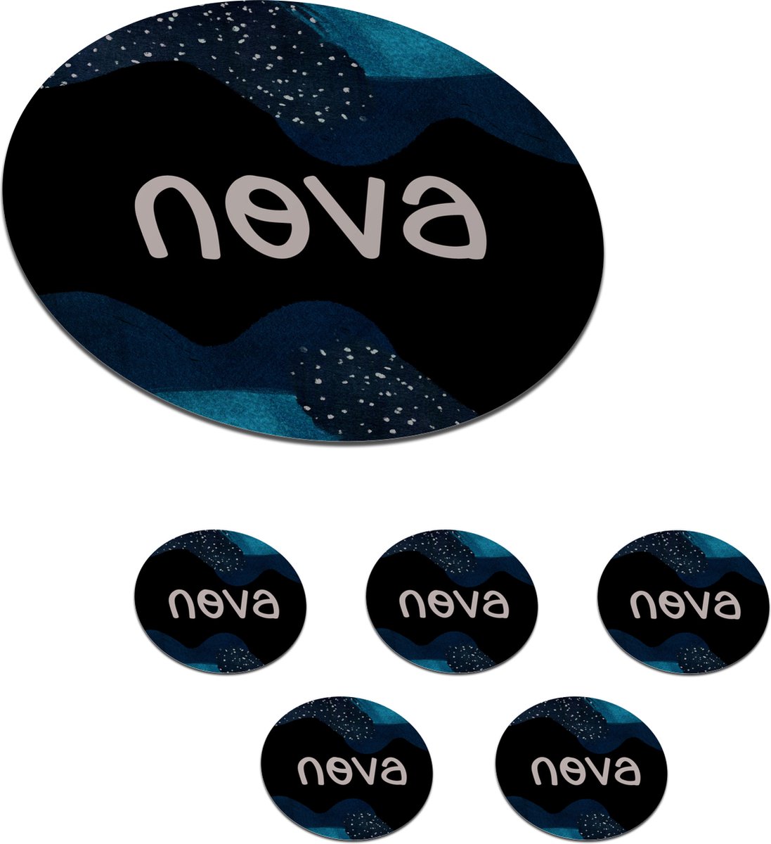 Onderzetters voor glazen - Rond - Nova - Pastel - Meisje - 10x10 cm - Glasonderzetters - 6 stuks