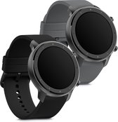 kwmobile 2x armband voor Huami Amazfit GTR (47mm) / GTR 2 / GTR 2e / GTR3 / GTR 3 Pro - Bandjes voor fitnesstracker in grijs / zwart