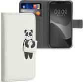 kwmobile telefoonhoesje voor Apple iPhone 13 mini - Hoesje met pasjeshouder in zwart / groen / wit - design