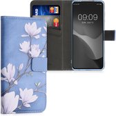 kwmobile telefoonhoesje voor Xiaomi Poco X3 NFC / Poco X3 Pro - Hoesje met pasjeshouder in taupe / wit / blauwgrijs - Magnolia design
