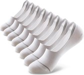 Witte Onzichtbare Lage Sokken met Siliconen Grip - Heren, Dames, Unisex - 8 Paar - Wit - Elastisch en Ademend - Monfoot