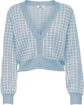 Jacqueline de Yong Vest Jdymoss L/s Jacqaurd Button Cardigan Knt 15253023 Cashmere Blue/w Cloud Da Dames Maat - L