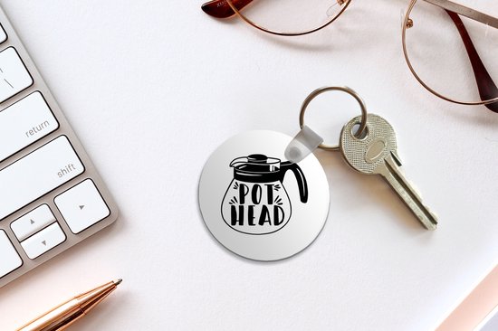 Porte-clés - Tête de pot - Citations - Proverbes - Plastique - Rond - Cadeaux à distribuer