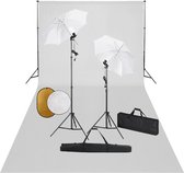 Everest Fotostudioset met lampen, paraplu's, achtergrond en reflector