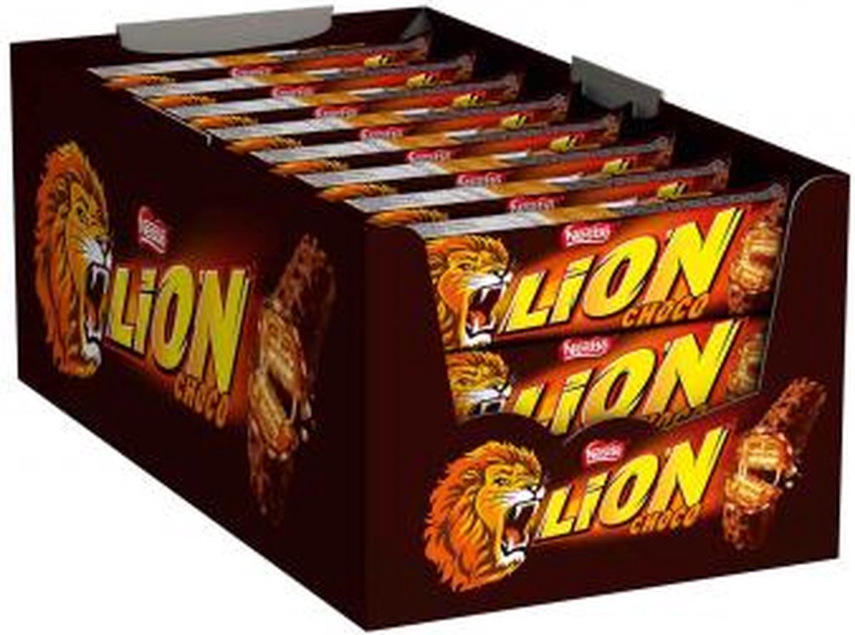 Boîte de présentation de barre de chocolat originale Lion - 24 pièces