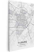 Artaza - Peinture sur Canevas - Carte de la ville de Tilburg en blanc - 40x60 - Petit - Photo sur Toile - Impression sur Toile