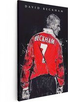 Artaza Canvas Schilderij David Beckham bij Manchester United - 40x60 - Poster Foto op Canvas - Canvas Print