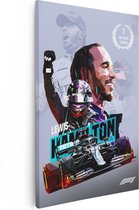 Artaza Canvas Schilderij Lewis Hamilton bij Mercedes F1 - 20x30 - Klein - Foto Op Canvas - Canvas Print