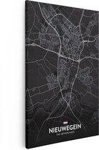 Artaza - Peinture sur Canevas - Carte de la ville de Nieuweein en noir - 40x60 - Petit - Photo sur Toile - Impression sur Toile