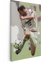 Artaza Canvas Schilderij Zinedine Zidane bij Frankrijk - 40x60 - Poster Foto op Canvas - Canvas Print