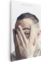 Artaza Canvas Schilderij Mac Miller in Geometrische Vormen - 40x60 - Poster Foto op Canvas - Canvas Print