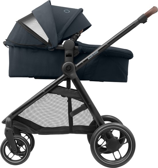 Maxi-Cosi Zelia³ kinderwagen - Essential Graphite (zwart frame + bruin leer)