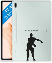 Tablet Cover Geschikt voor Samsung Galaxy Tab S7FE Hoesje Super als Cadeau voor Kleinzoon Floss Fortnite met doorzichte zijkanten