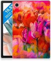 Print Case Samsung Galaxy Tab A8 2021 Hoes Tulips met doorzichte zijkanten
