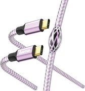 Hama Hama Reflective Charging/Data Cable, USB-C - USB-C, 1.5 m, lavender