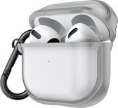 Apple AirPods 3 Hoesje - Mobigear - Shockproof Serie - TPU Hoesje - Transparant / Grijs - Hoesje Geschikt Voor Apple AirPods 3