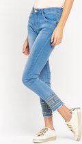 LOLALIZA Skinny jeans met borduursels - Licht Blauw - Maat 42