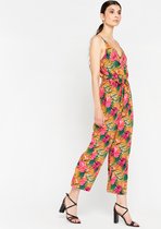 LOLALIZA Jumpsuit met tropische print - Geel - Maat 40