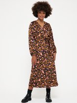 Lola Liza Lange jurk met luipaard print - Khaki - Maat 36