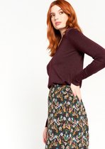 LOLALIZA Trui met V-hals en lurex - Paars - Maat S