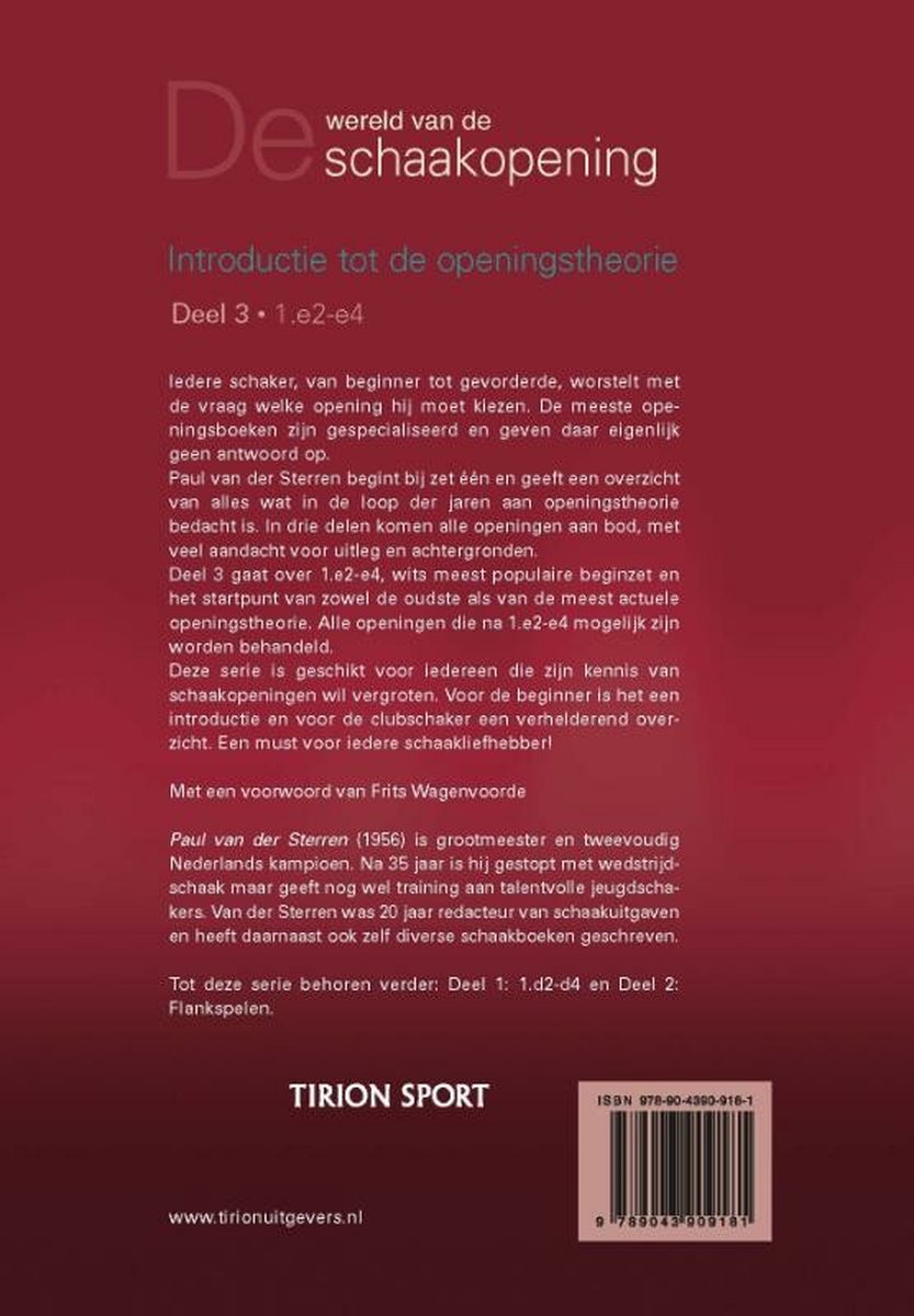 Wereld van de schaakopening 3 - back cover