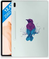 Coque Samsung Galaxy Tab S7FE Tablette Back Cover Merel avec côtés transparents