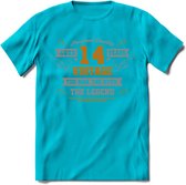 14 Jaar Legend T-Shirt | Goud - Zilver | Grappig Verjaardag Cadeau | Dames - Heren | - Blauw - S
