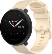 Siliconen Smartwatch bandje - Geschikt voor  Polar Ignite 2 siliconen bandje - beige - Strap-it Horlogeband / Polsband / Armband