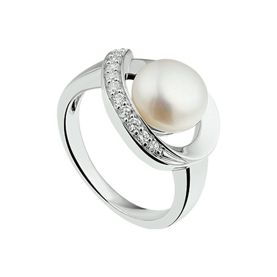 The Jewelry Collection Ring Parel En Zirkonia - Zilver Gerhodineerd | bol