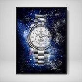 DEVICI Ingelijste Motiverende Wanddecoratie - Muurdecoratie - Rolex Sky-dweller Galaxy - Ingelijste Canvas Wall Art Ingelijste Wanddecoratie Kantoor Ingelijste Kunstposters & Kunstprints