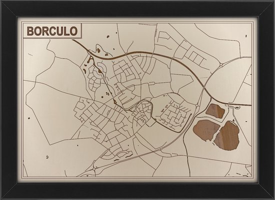 Houten stadskaart van Borculo