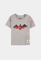 DC Comics Batman Kinder Tshirt -Kids 122- Water Base Logo Grijs