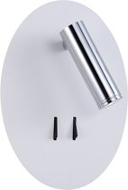 Lucande - LED wandlamp - 2 lichts - metaal, aluminium - H: 22 cm - wit, chroom - Inclusief lichtbronnen