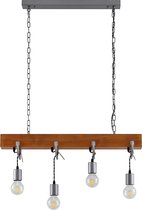 Lindby - hanglamp - 4 lichts - hout, ijzer - E27 - hout antiek, metaal verzinkt