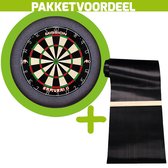 Mission Samurai 2 + Rubberen Dartmat 90*300 incl oche + Dartbordverlichting Basic XL (Lime)